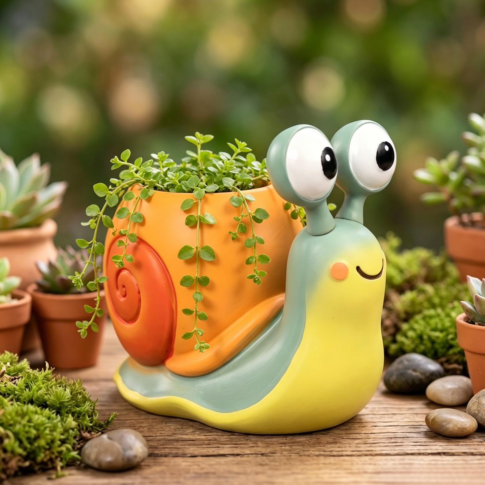 Snail Shape Flower Pot Snail f - Echeveria Succulent 评论和价格